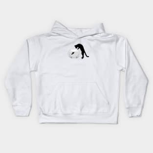 Cat with Fish Bowl Kids Hoodie